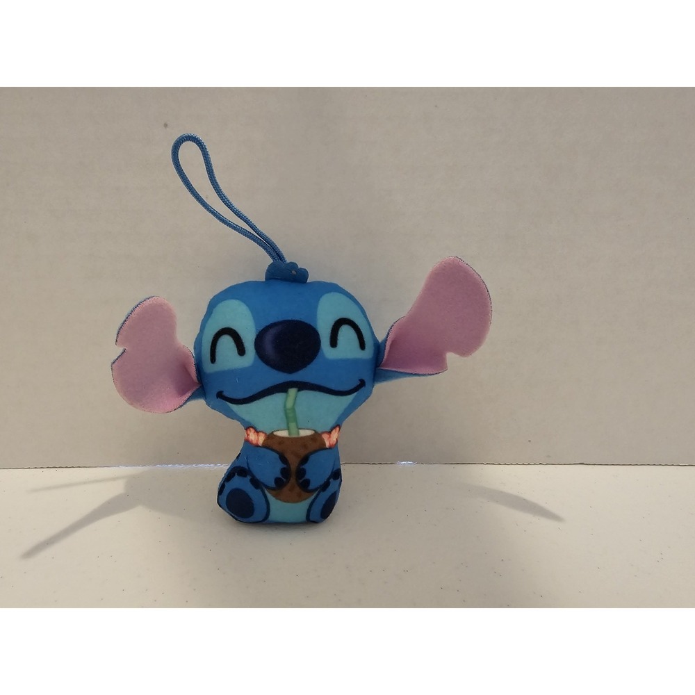 Disney  Sippin' Stitch Hanging Small Figurine Plush 3.5"